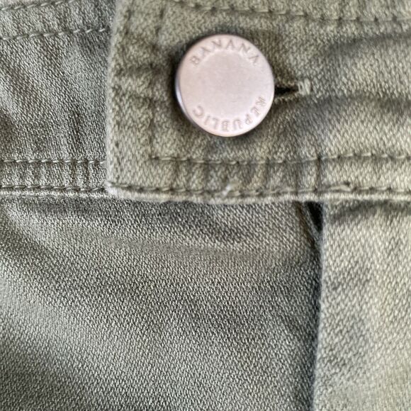 Banana‎ Republic army green canvas straight Mini skirt 12 Cargo Utility Cotton - Picture 3 of 7